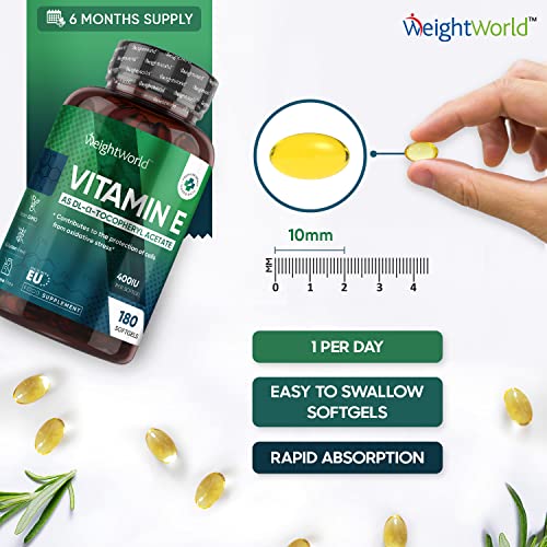High Strength Vitamin E Softgels 400IU - 180 Count