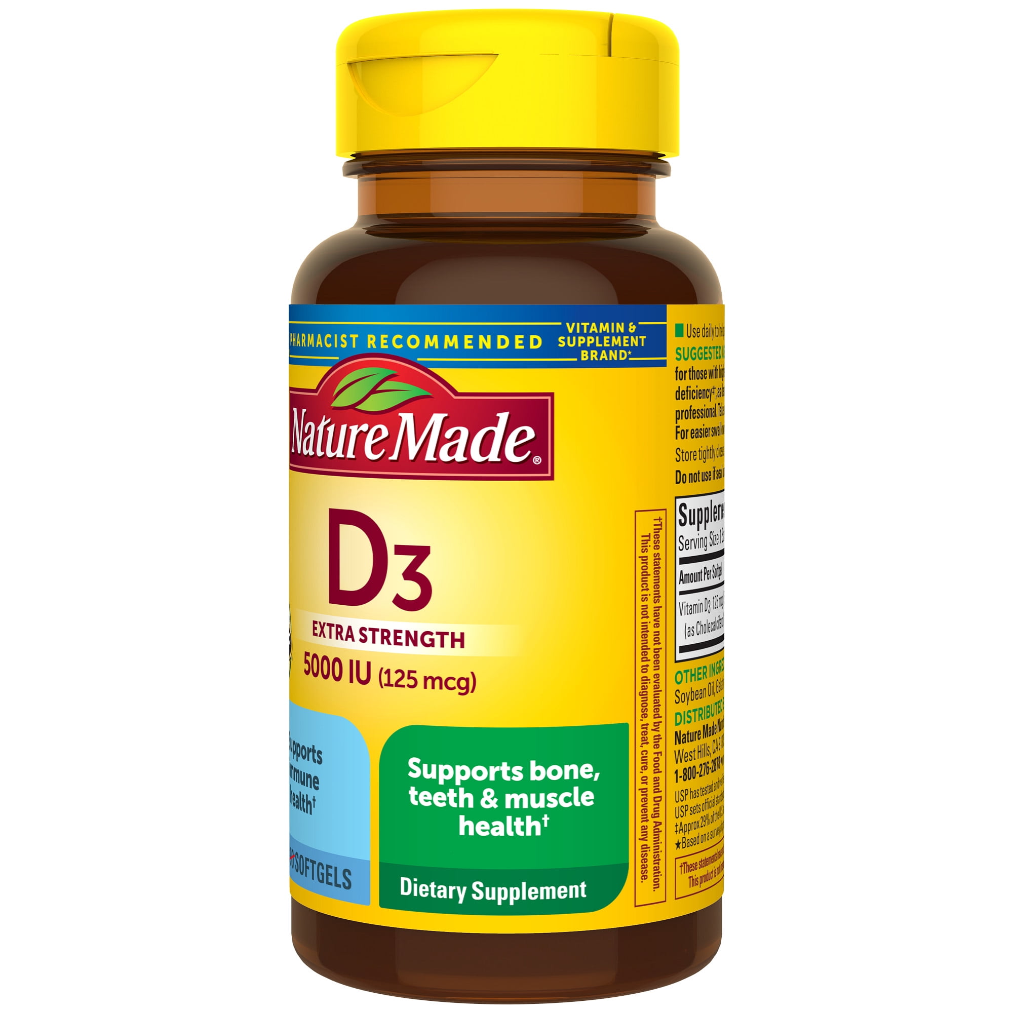 Nature Made Vitamin D3 5000 IU Softgels 100 Count