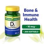 Spring Valley Vitamin D3 50 mcg 4-Pack