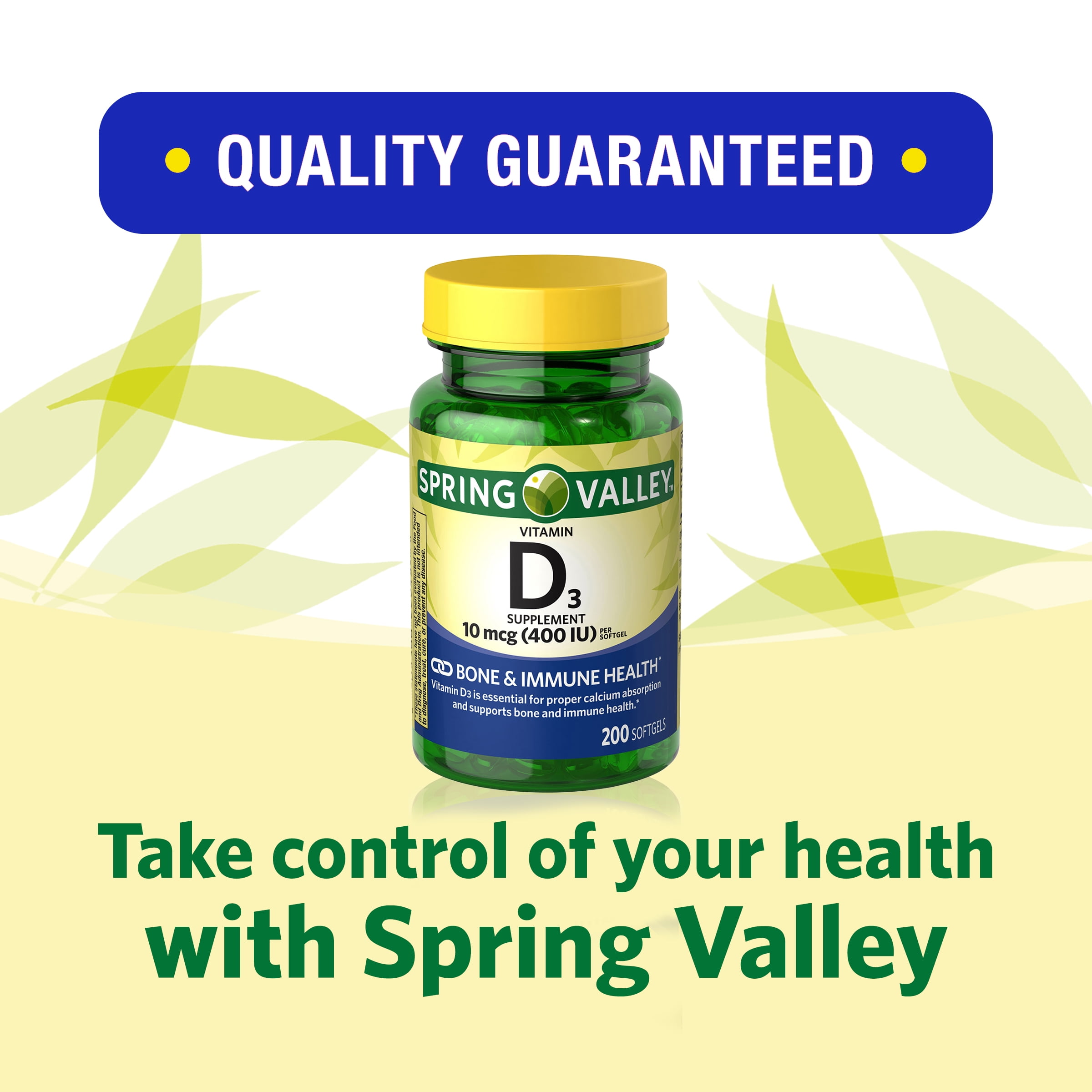Spring Valley Vitamin D3 50 mcg 4-Pack