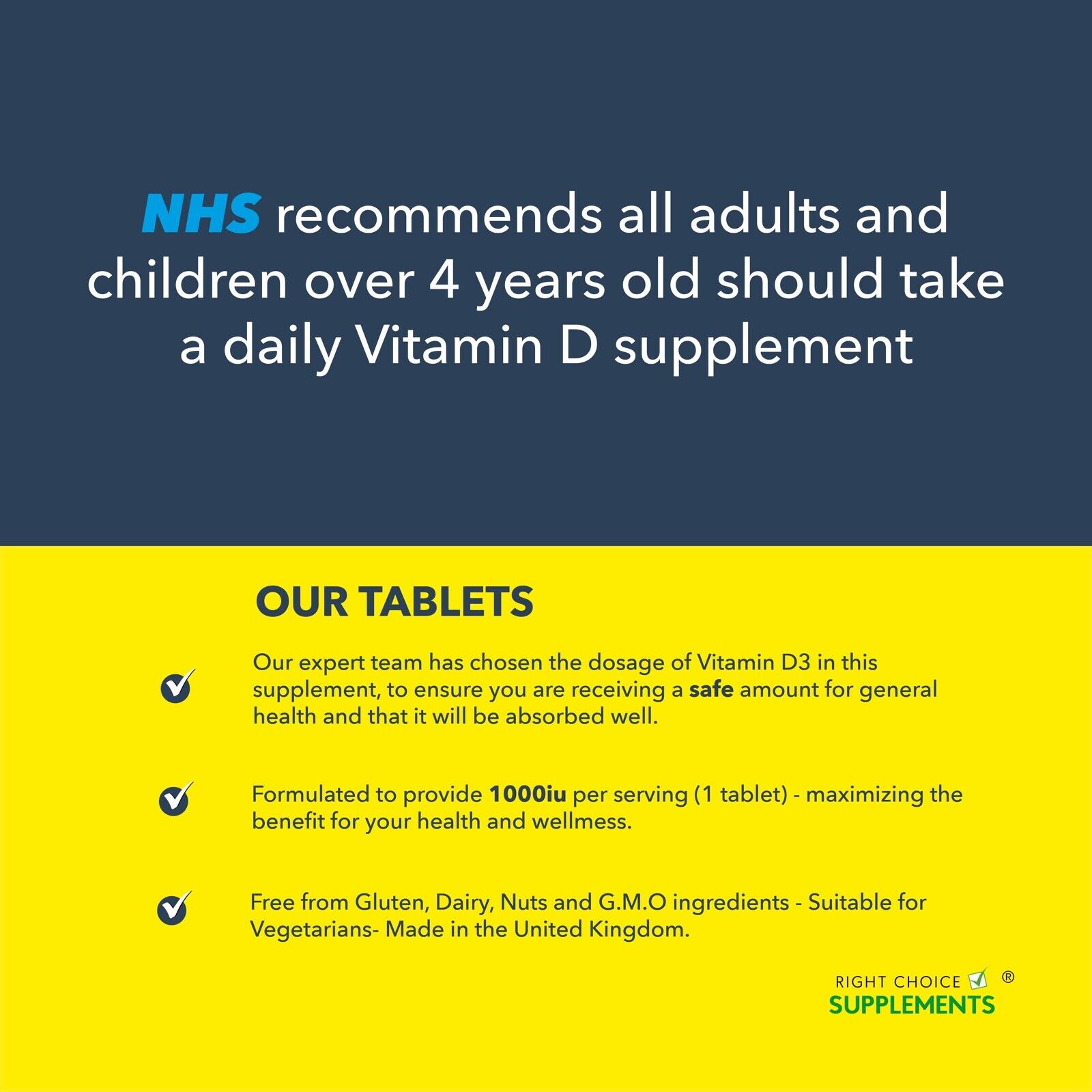 Vitamin D 1000iu - 365 Easy-Swallow Tablets