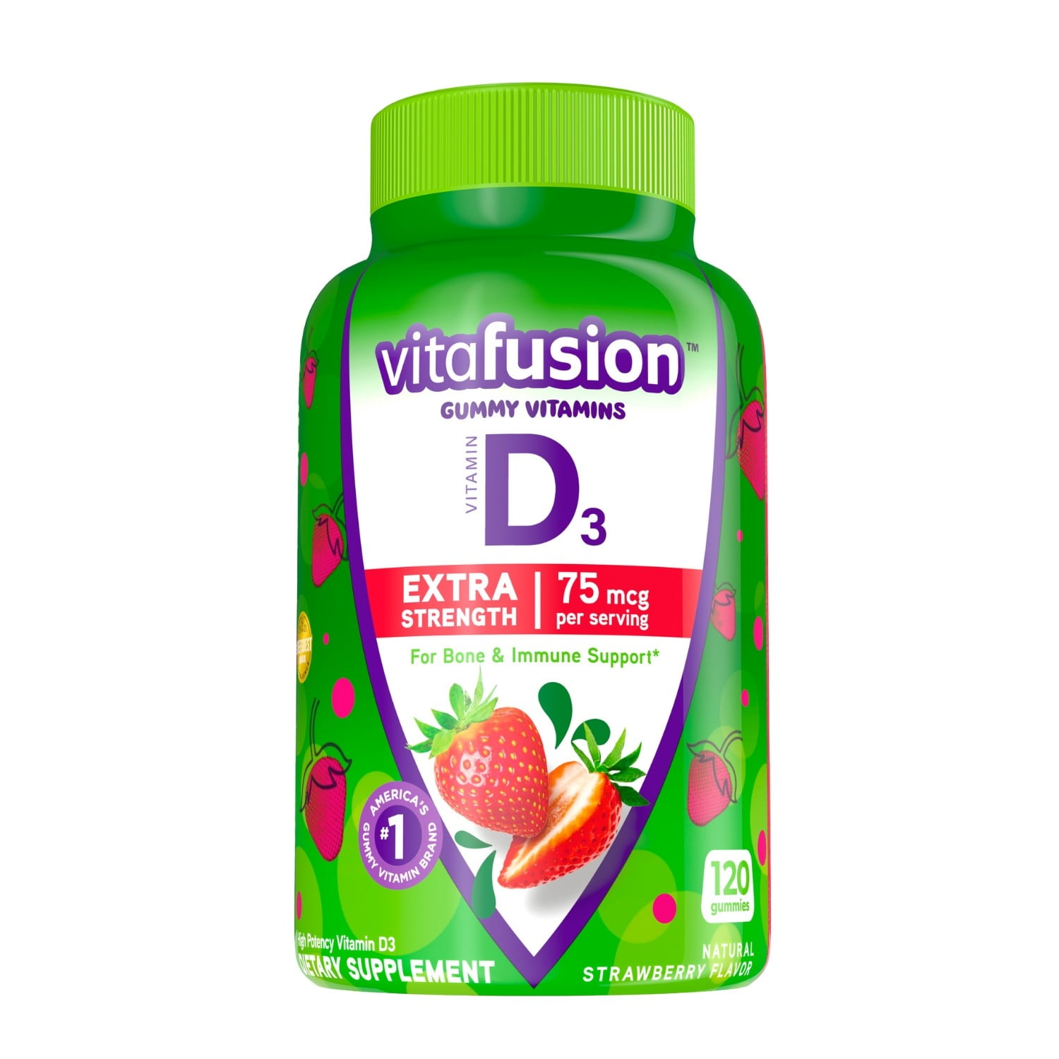 VITAFUSION Extra Strength Vitamin D3 Gummies, 120ct