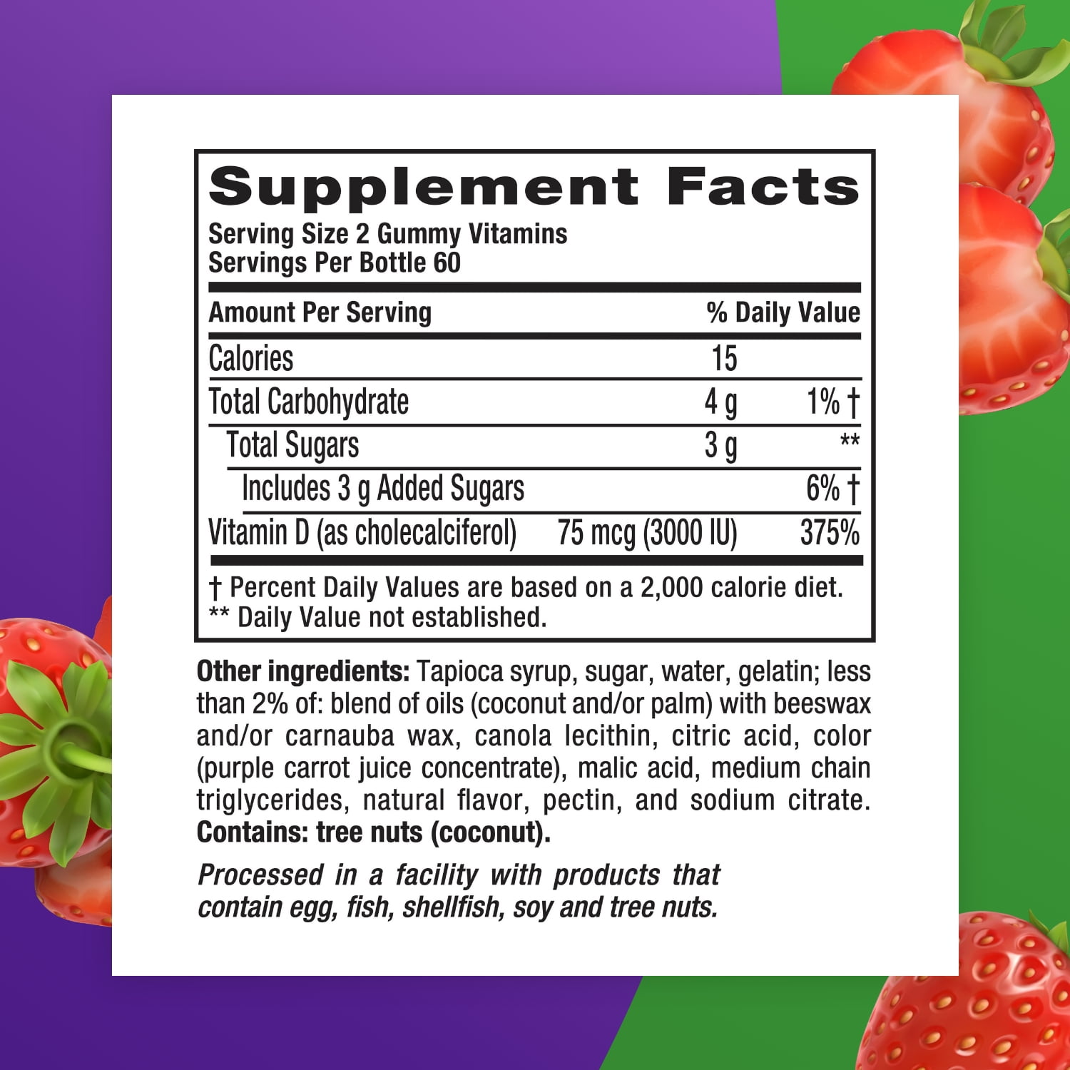 VITAFUSION Extra Strength Vitamin D3 Gummies, 120ct