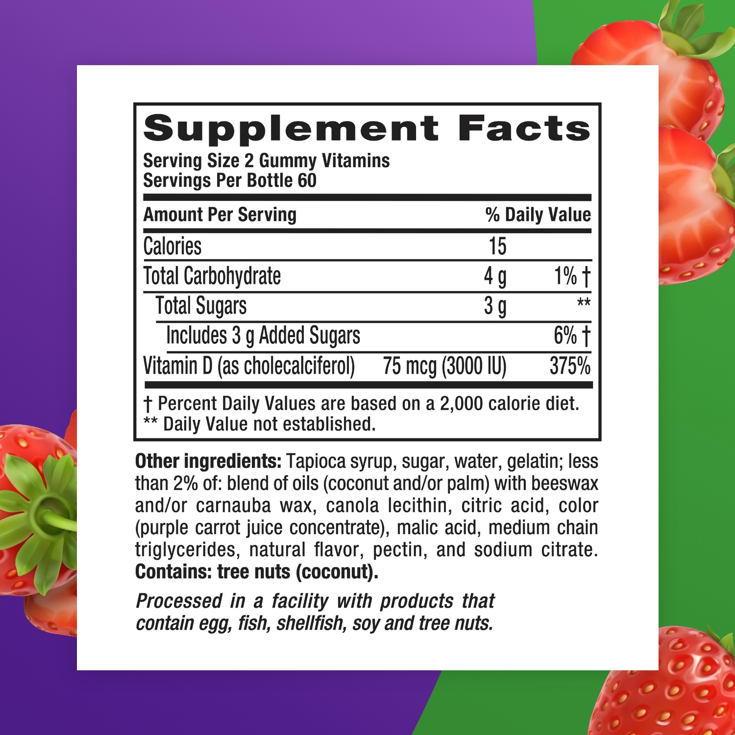 VITAFUSION Extra Strength Vitamin D3 Gummies, 120ct