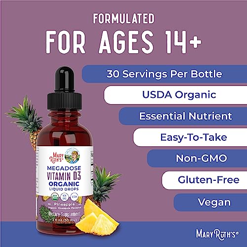 MaryRuth's Organic Vitamin D3 Liquid Drops, 4000 IU
