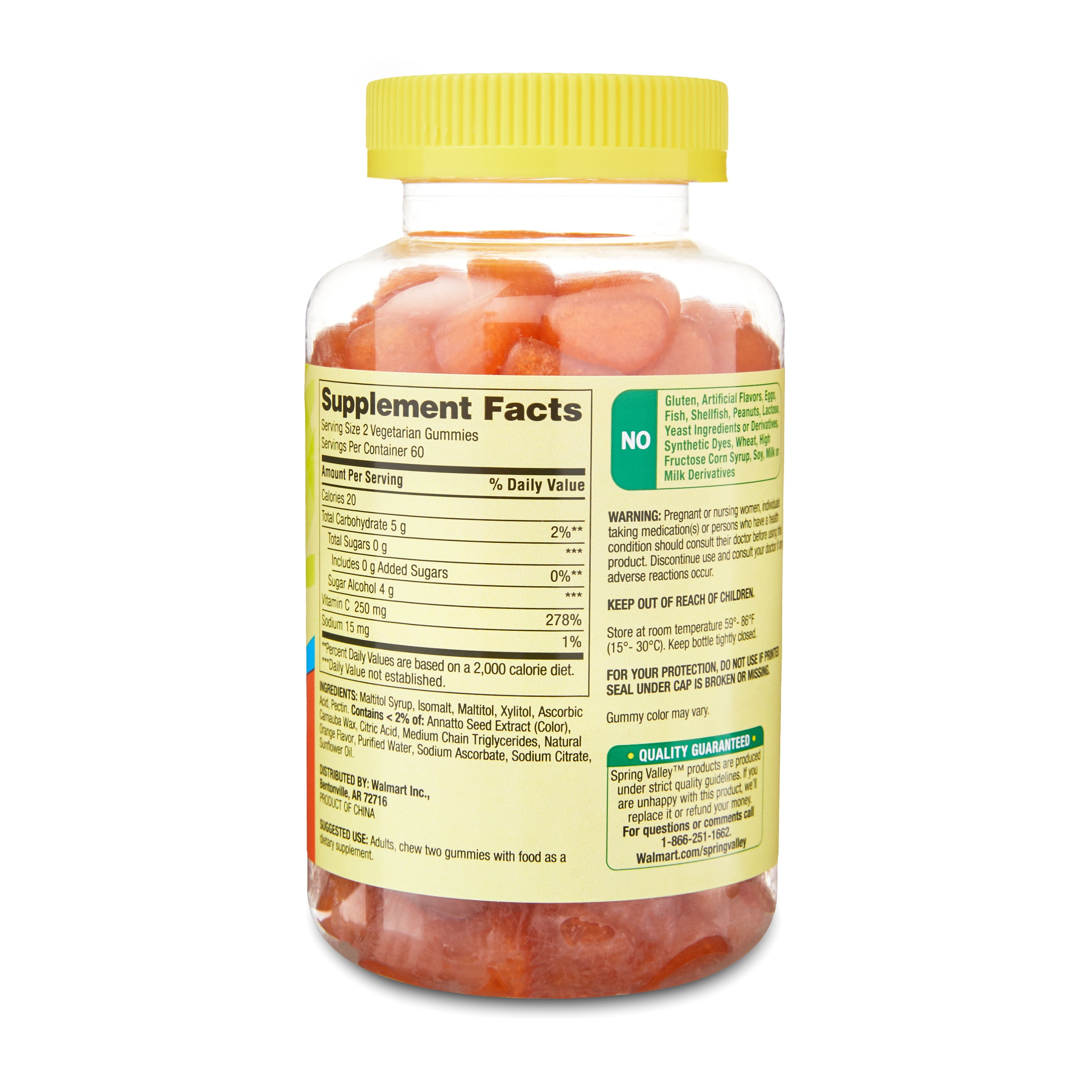 Spring Valley Sugar-Free Vitamin C Gummies, 120 Count