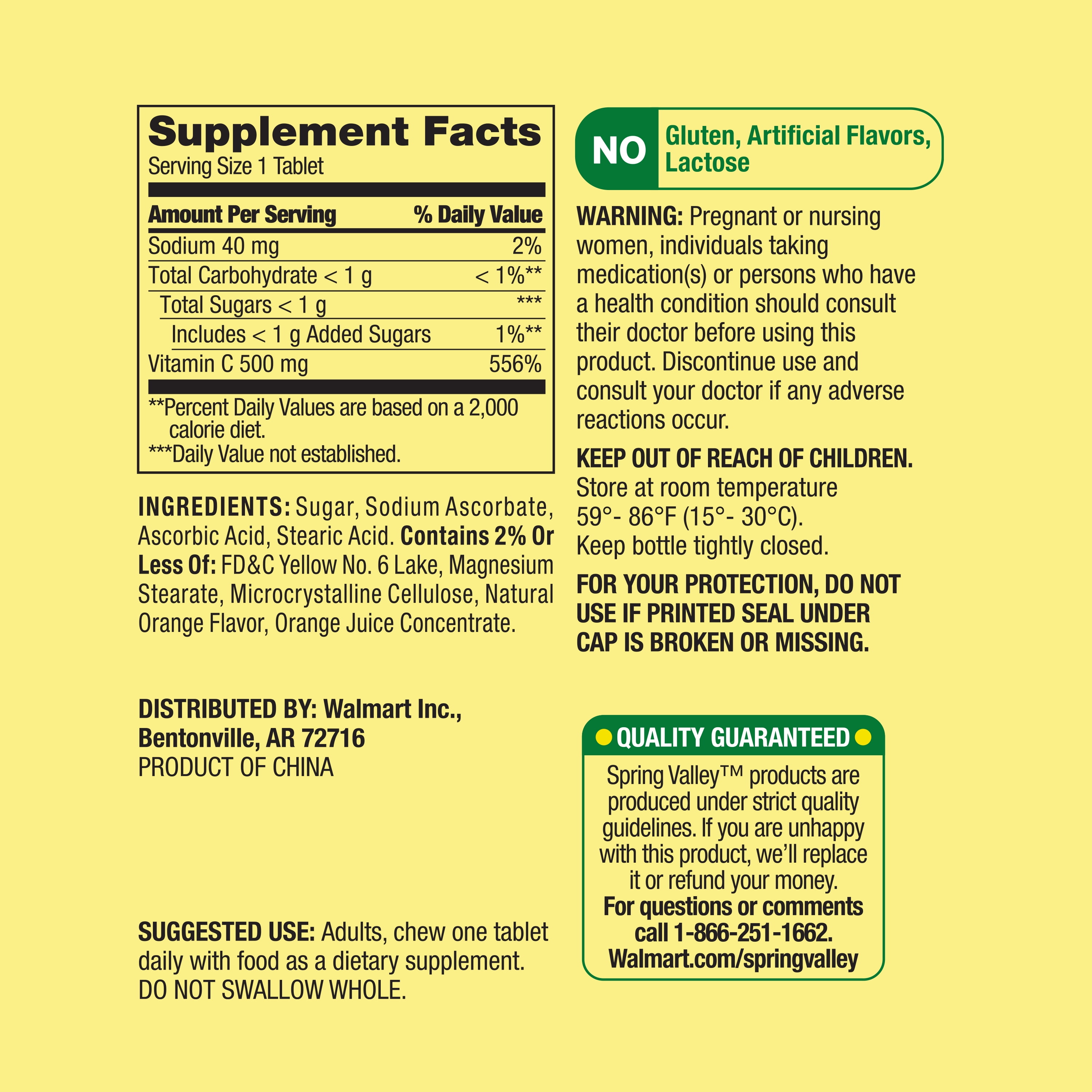 Spring Valley Chewable Vitamin C 500 mg - 2 Pack