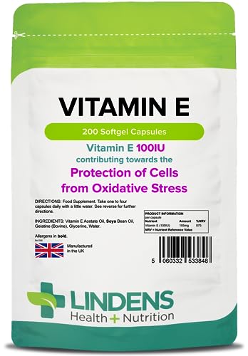 Lindens Vitamin E 100IE Capsules - 200 Count