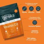 Vitamin D3 4000IU Supplements - 365 Tablets