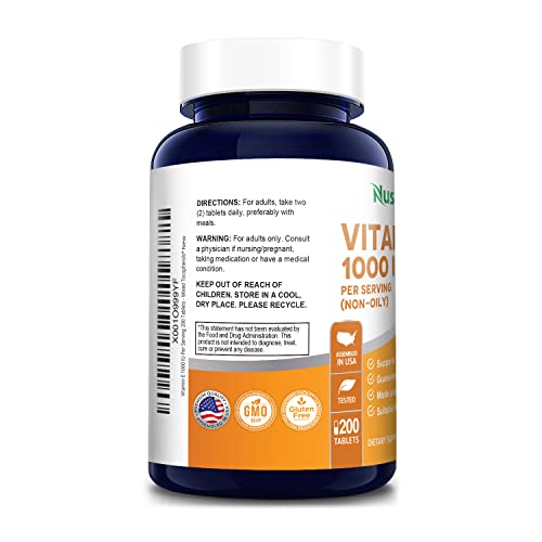 NusaPure 1000 IU Vitamin E, 200 Tablets