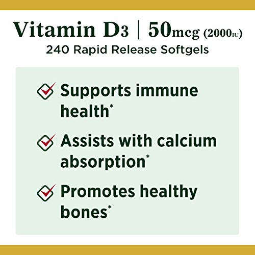 Nature's Bounty Vitamin D3 2000 IU Softgels