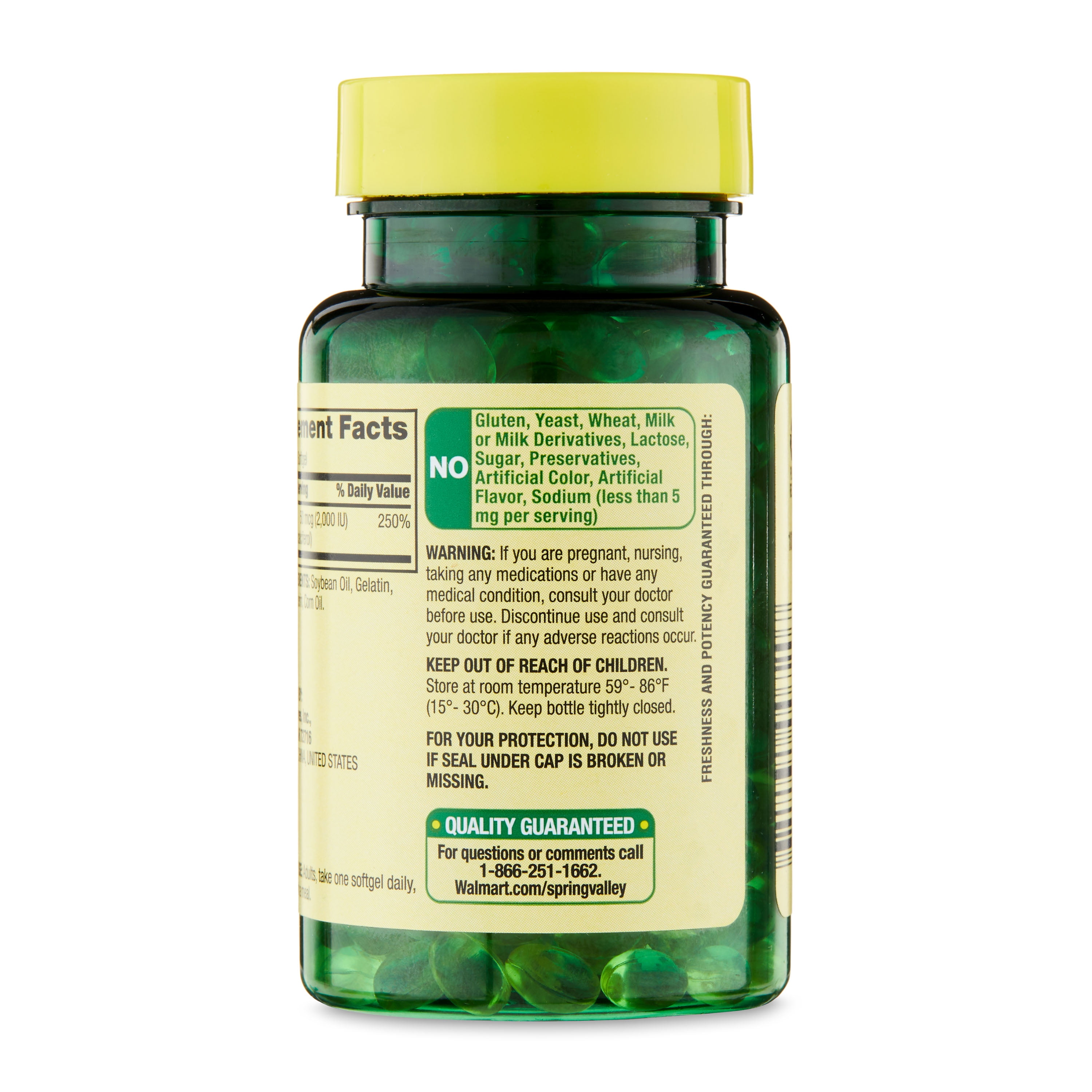 Spring Valley Vitamin D3 Softgels 2000 IU, 200 Count