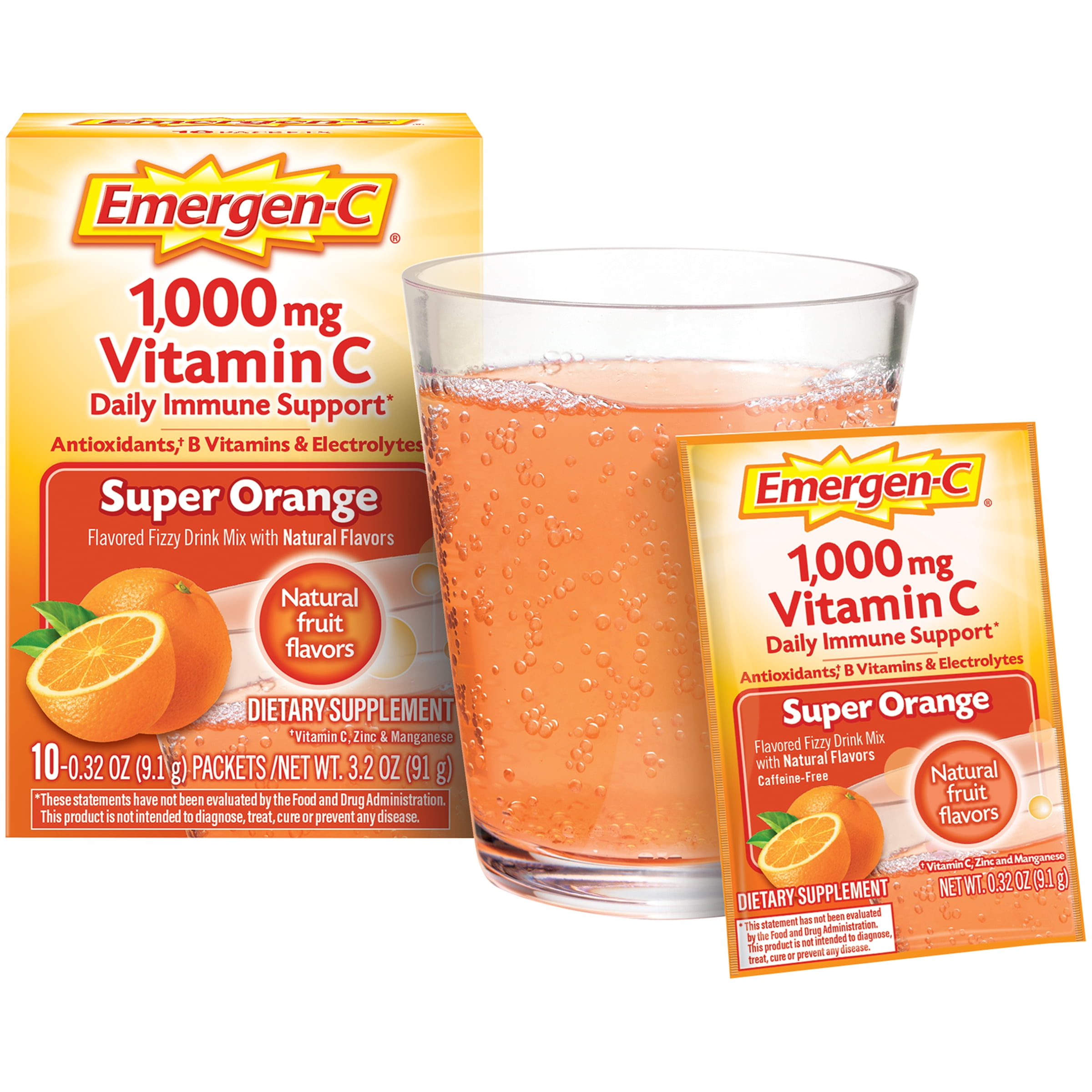 Emergen-C Super Orange Vitamin C Drink Mix 10 Pack