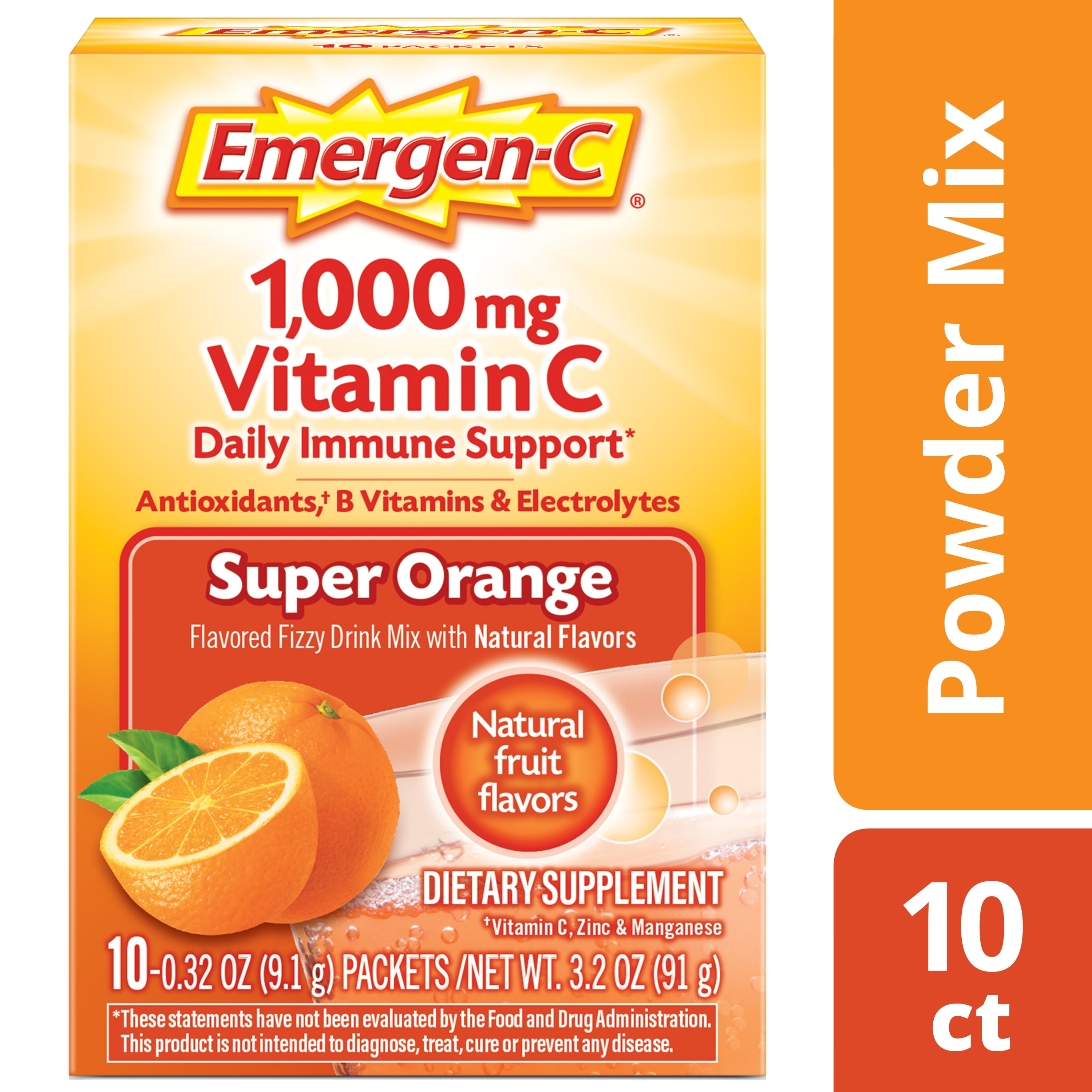 Emergen-C Super Orange Vitamin C Drink Mix 10 Pack