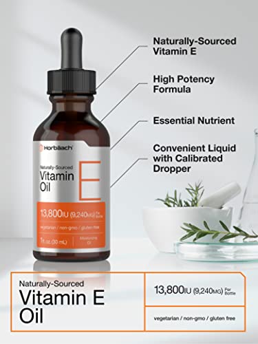 Vitamin E Oil 13,800 IU - Vegetarian, Non-GMO