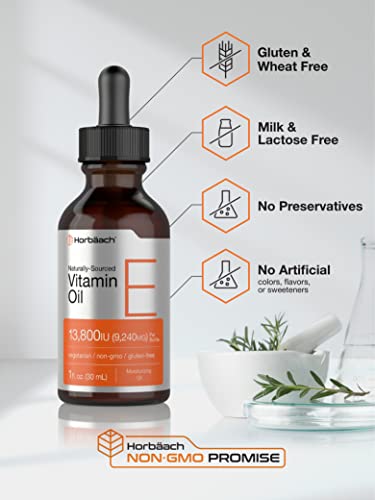 Vitamin E Oil 13,800 IU - Vegetarian, Non-GMO