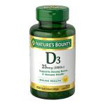 Nature's Bounty Vitamin D-1000 IU Softgels 250