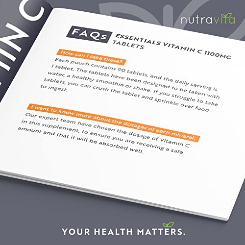 High Strength Vegan Vitamin C Tablets 1100mg