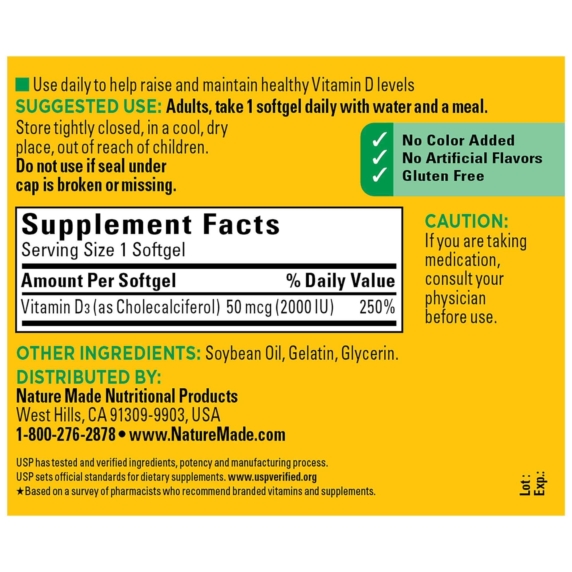 Vitamin D3 Softgels 2000 IU - 260 Count