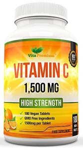 High Strength Vitamin C 1500mg - 180 Vegan Tablets