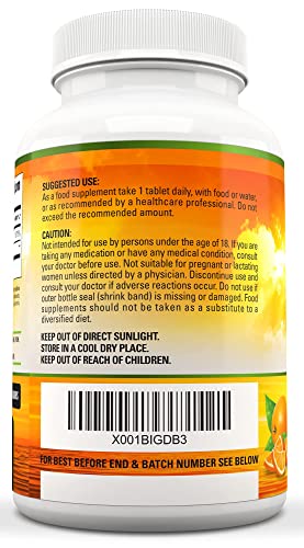 High Strength Vitamin C 1500mg - 180 Vegan Tablets
