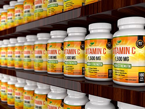 High Strength Vitamin C 1500mg - 180 Vegan Tablets
