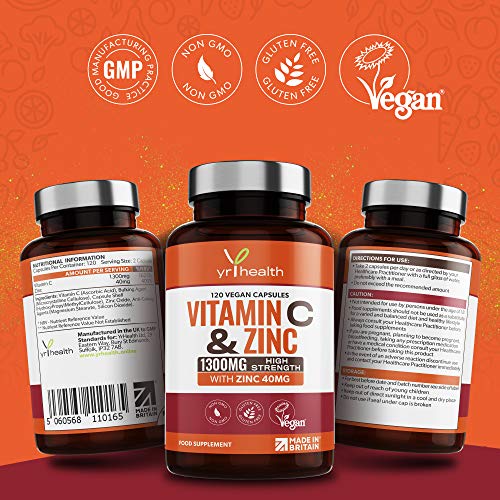 High Strength Vitamin C & Zinc 120 Vegan Capsules