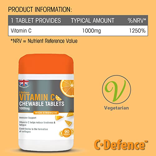 Vitamin C 1000mg Chewable Tablets for Immune Support