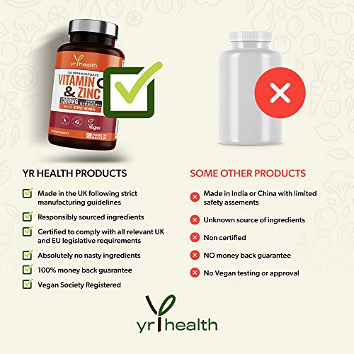 High Strength Vitamin C & Zinc 120 Vegan Capsules