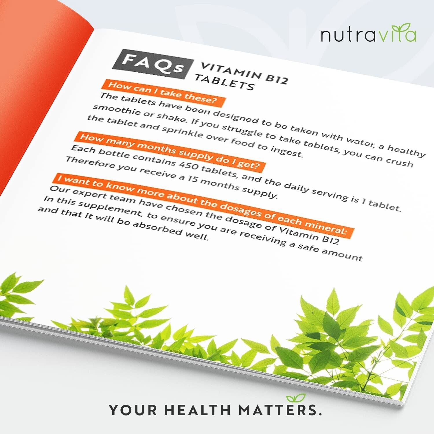 Vitamin B12 1000mcg - 450 Tablets for Energy