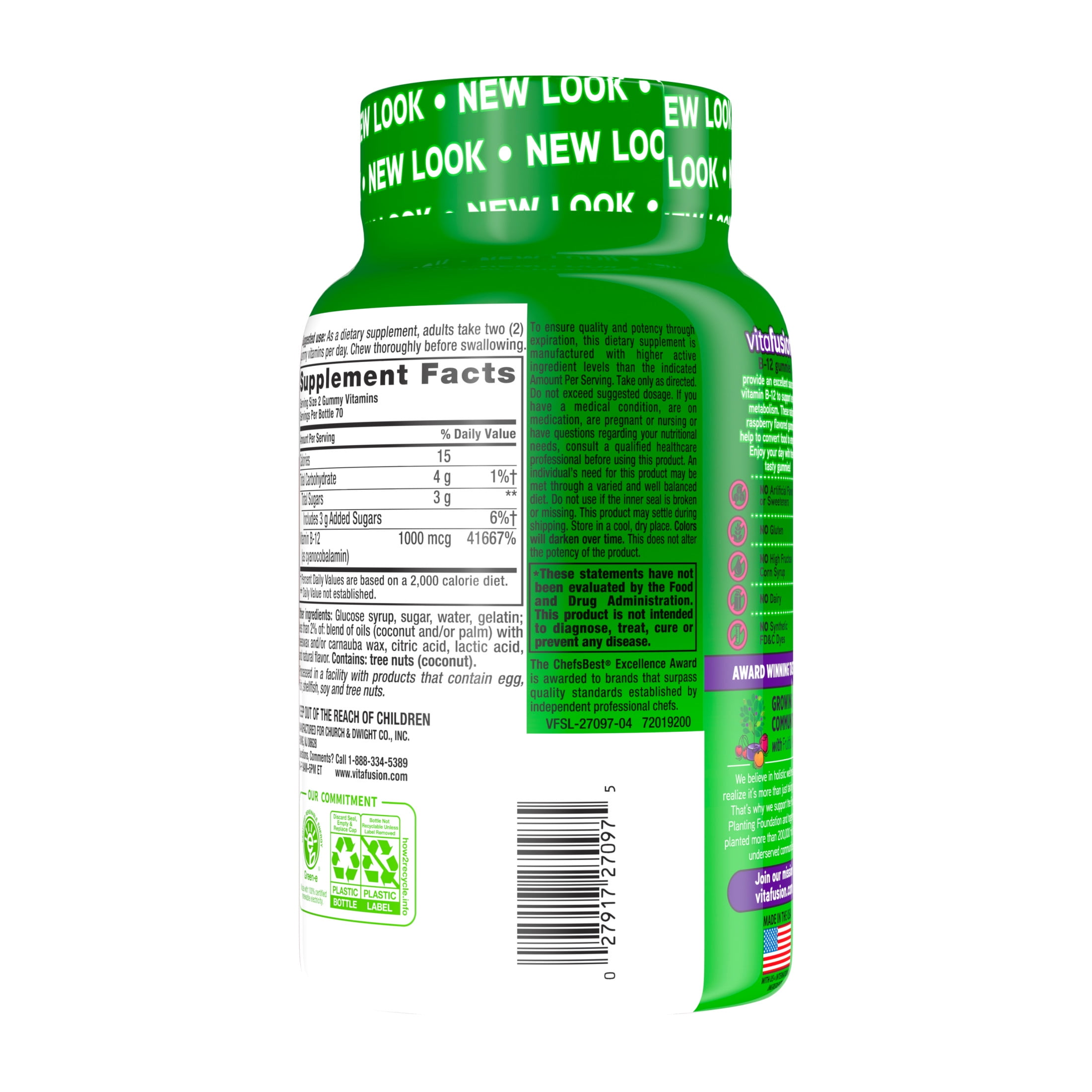 Vitafusion Vitamin B-12 1000 mcg Gummies, 60 Count