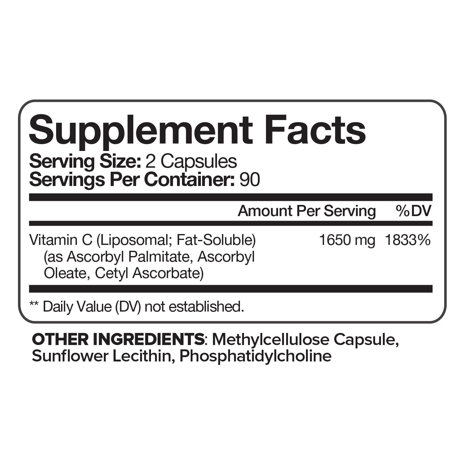 Liposomal Vitamin C 1600mg - 180 Capsules