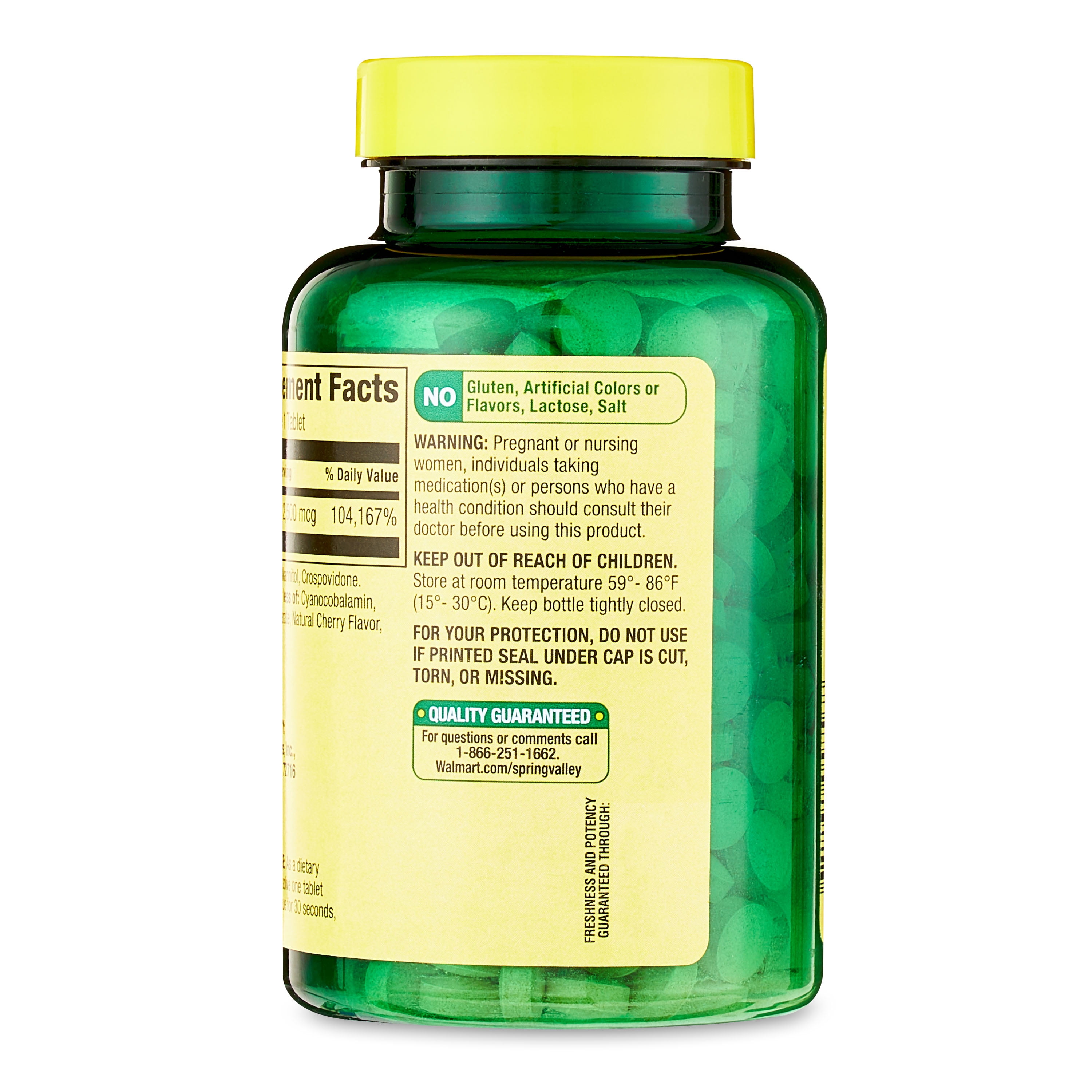 Spring Valley B12 Quick Dissolve Cherry Tablets 2500mcg