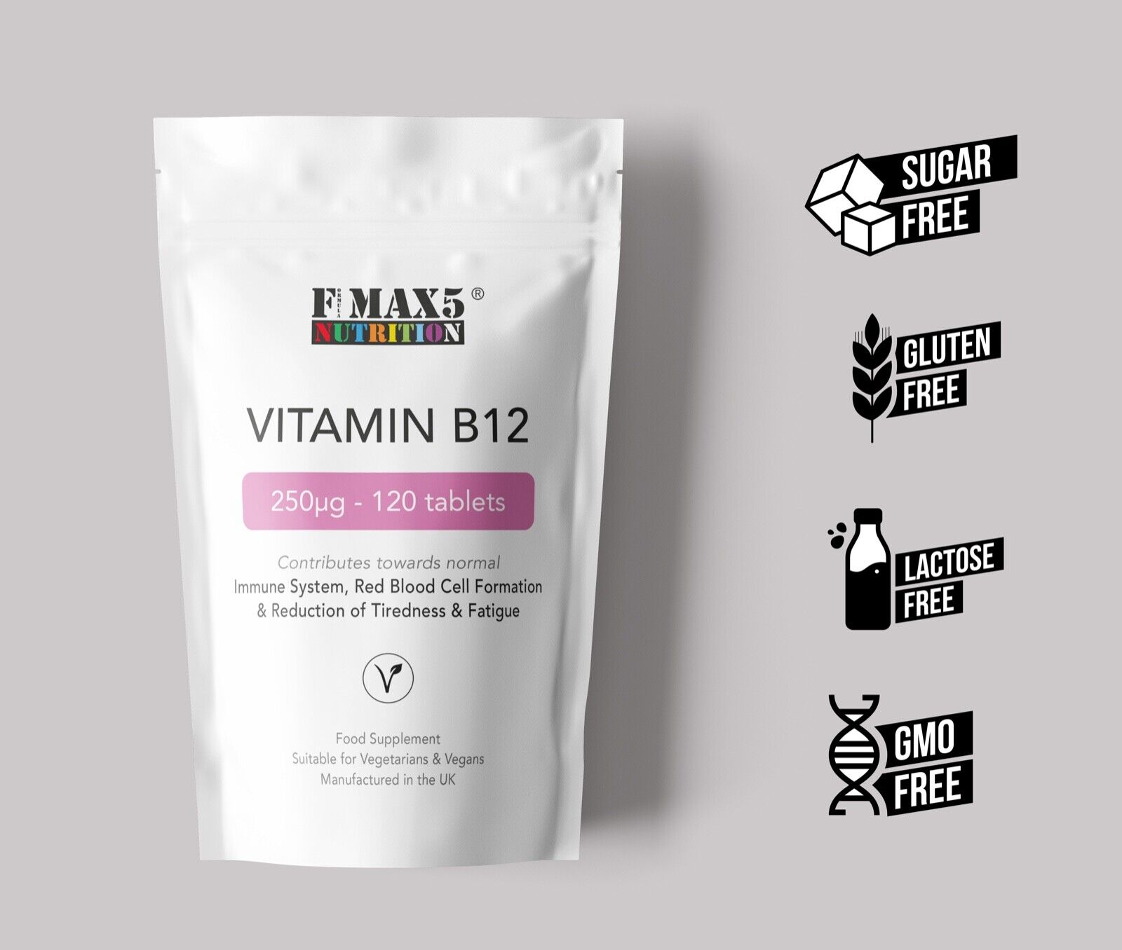 Vitamin B12 250µg Tablets for Energy & Immunity