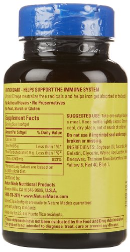 Nature Made Vitamin C 500 mg Immune Support Softgels
