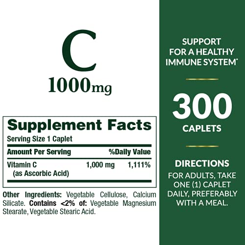 Nature's Bounty 1000mg Vitamin C, 300 Caplets
