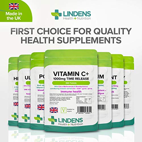 Lindens Vitamin C+ 1000mg Time-Release Tablets, 360 Count