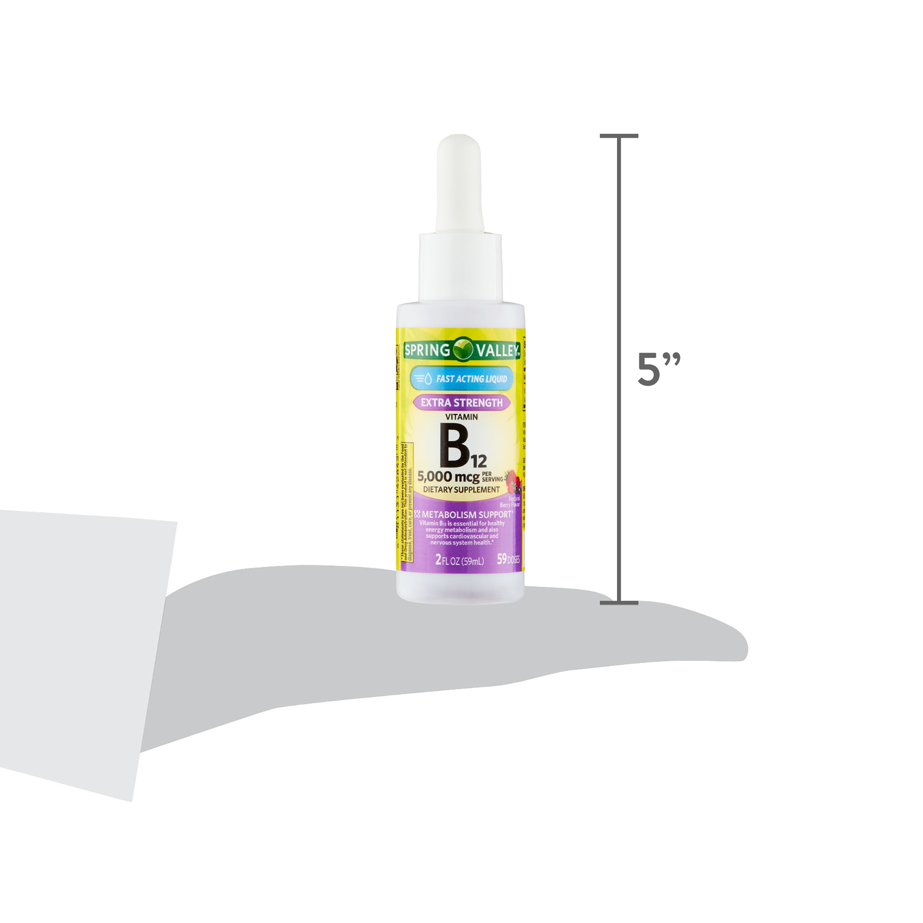 Spring Valley Liquid Vitamin B12, 5000mcg, Berry