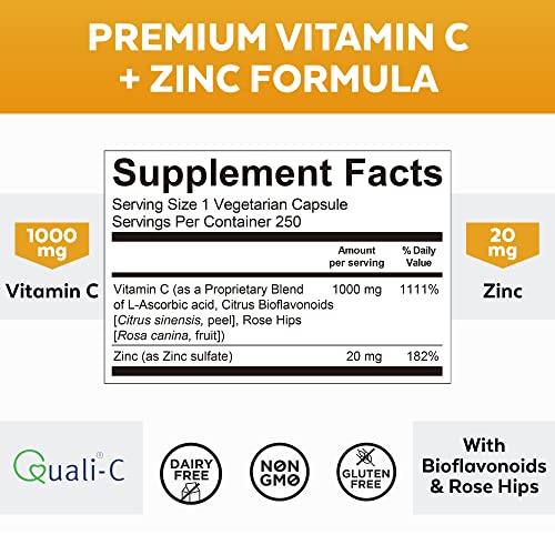 Vitamin C & Zinc Veggie Capsules - Immune Support