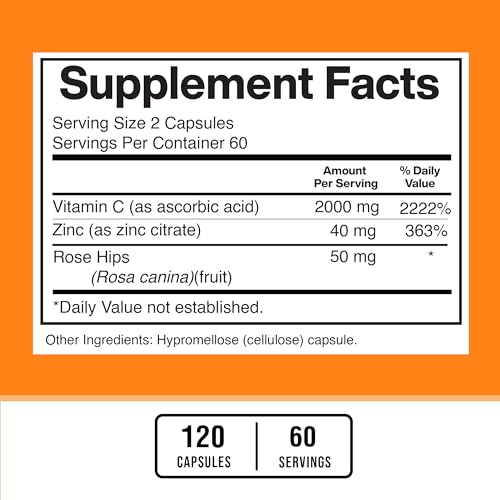Vitamin C 2000mg with Zinc & Rose Hips