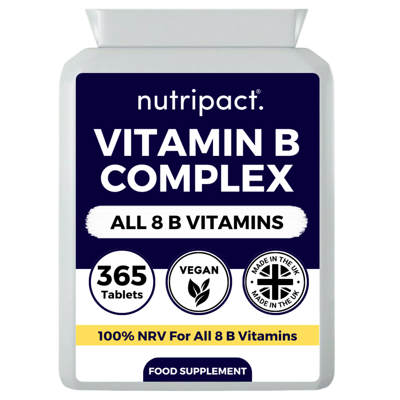 High Strength Vegan Vitamin B Complex - 365 Tablets