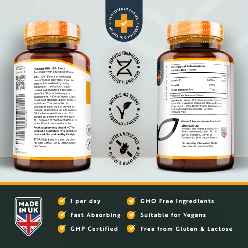 Vitamin C 1000mg with Rosehip - 180 Vegan Tablets