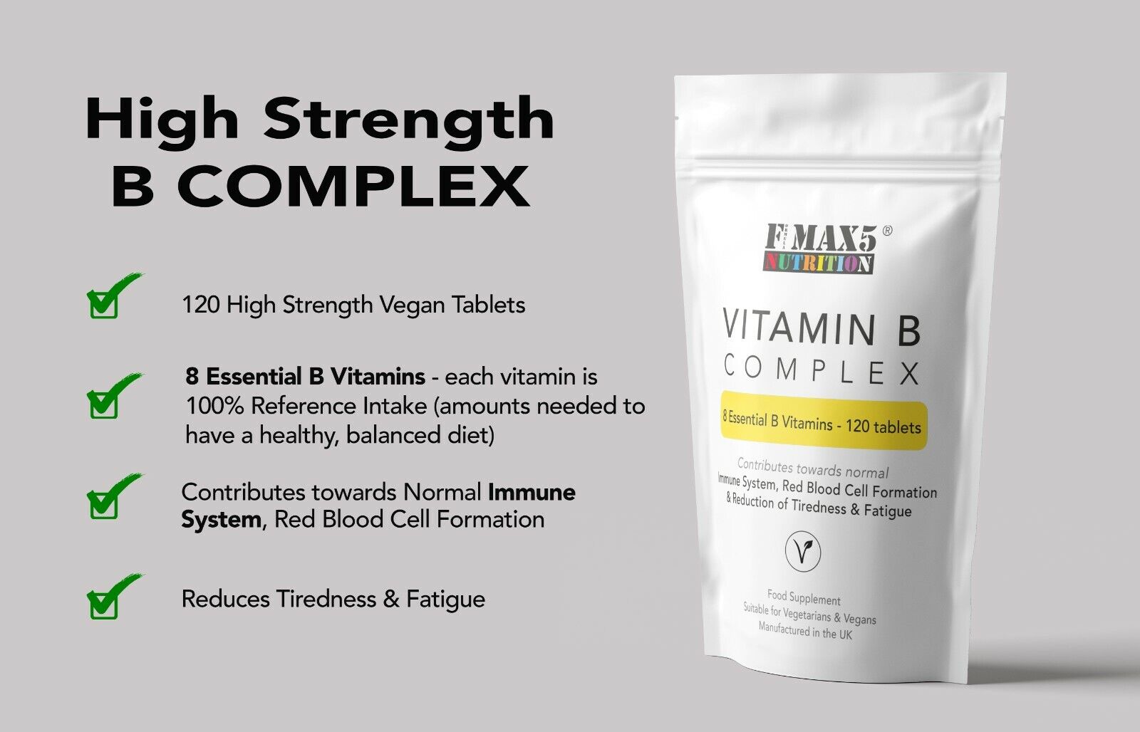 High Strength Vitamin B Complex 120 Tablets