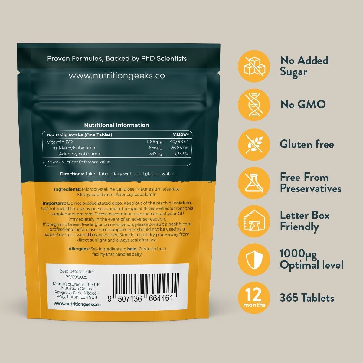 High Strength Vitamin B12 Tablets - 365 Count