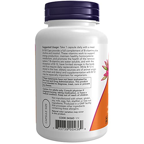 Now Foods B-100 Vitamin B Complex 100 Veg Caps