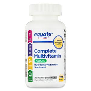 Equate Complete Multivitamin Tablets for Adults, 200 Count