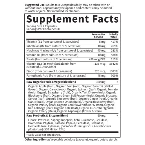 Garden of Life Raw B Complex - Vegan Energy Boost
