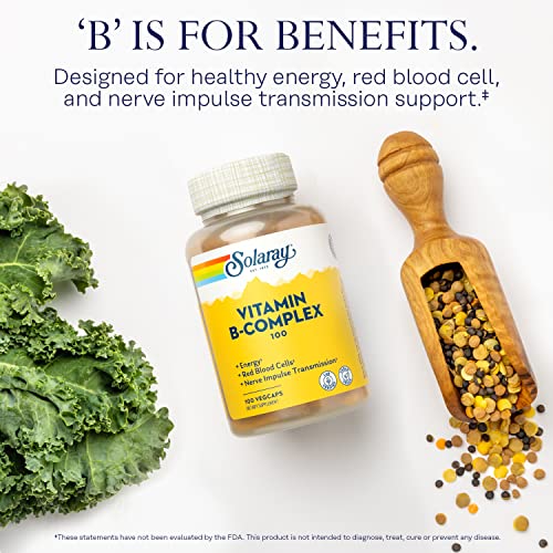 Solaray B Complex Vitamins, 100mg, 100 Capsules
