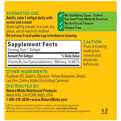 Nature Made B12 1000 mcg Softgels - 150 Count