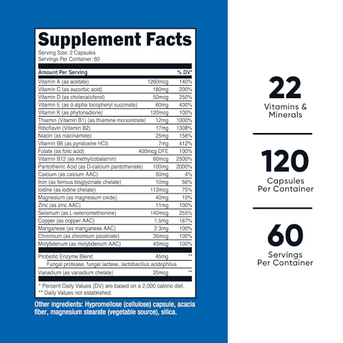 Nutricost Vegetarian Multivitamin with Probiotics - 120 Caps